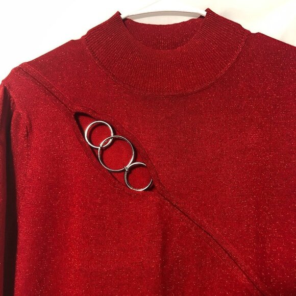 Select and Trend Red Lightweight Sweater Dress Size L - Picture 3 of 9